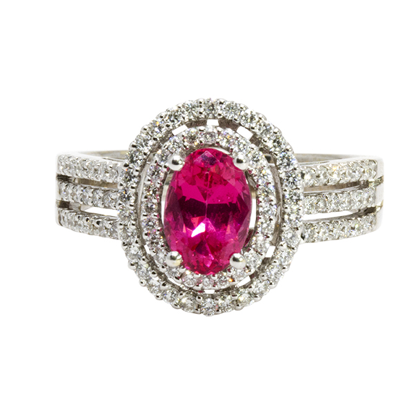 18K Pink Spinel Diamond Ring